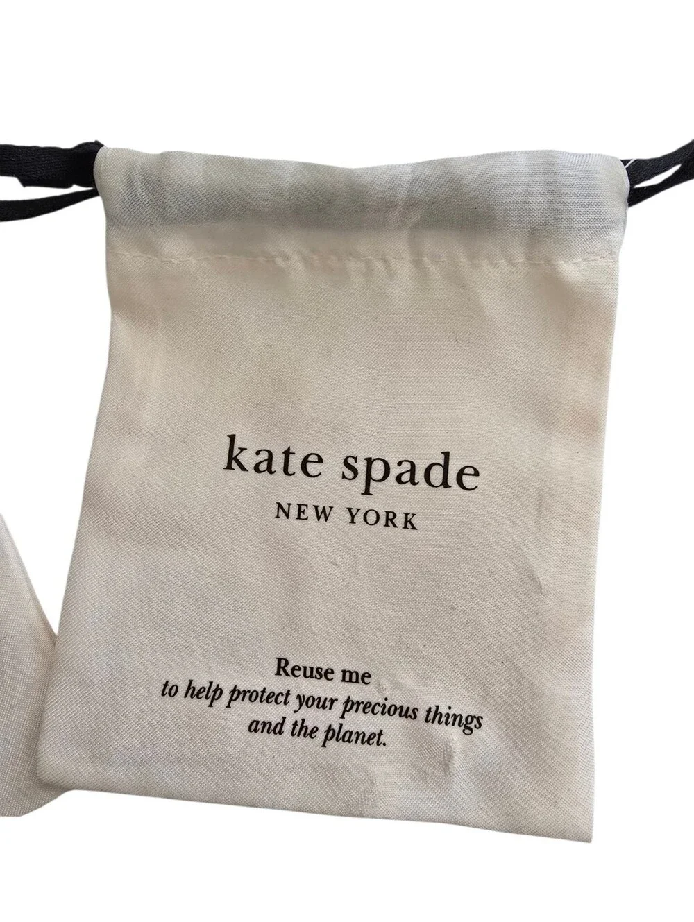 Kate Spade New York Small Drawstring Dust Bags Lot of 2 Jewelry Pouch Storage Ba